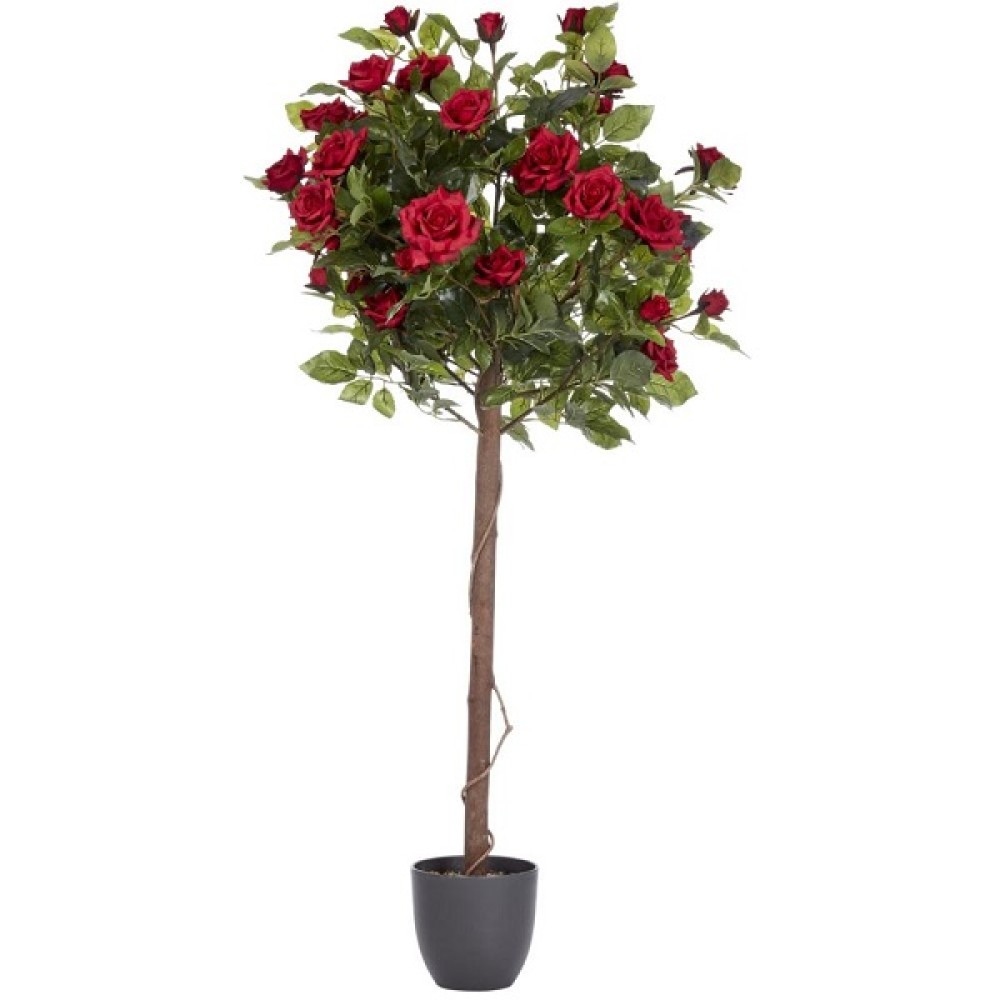 60CM ARTIFICIAL REGENT'S ROSE TREE - RUBY RED