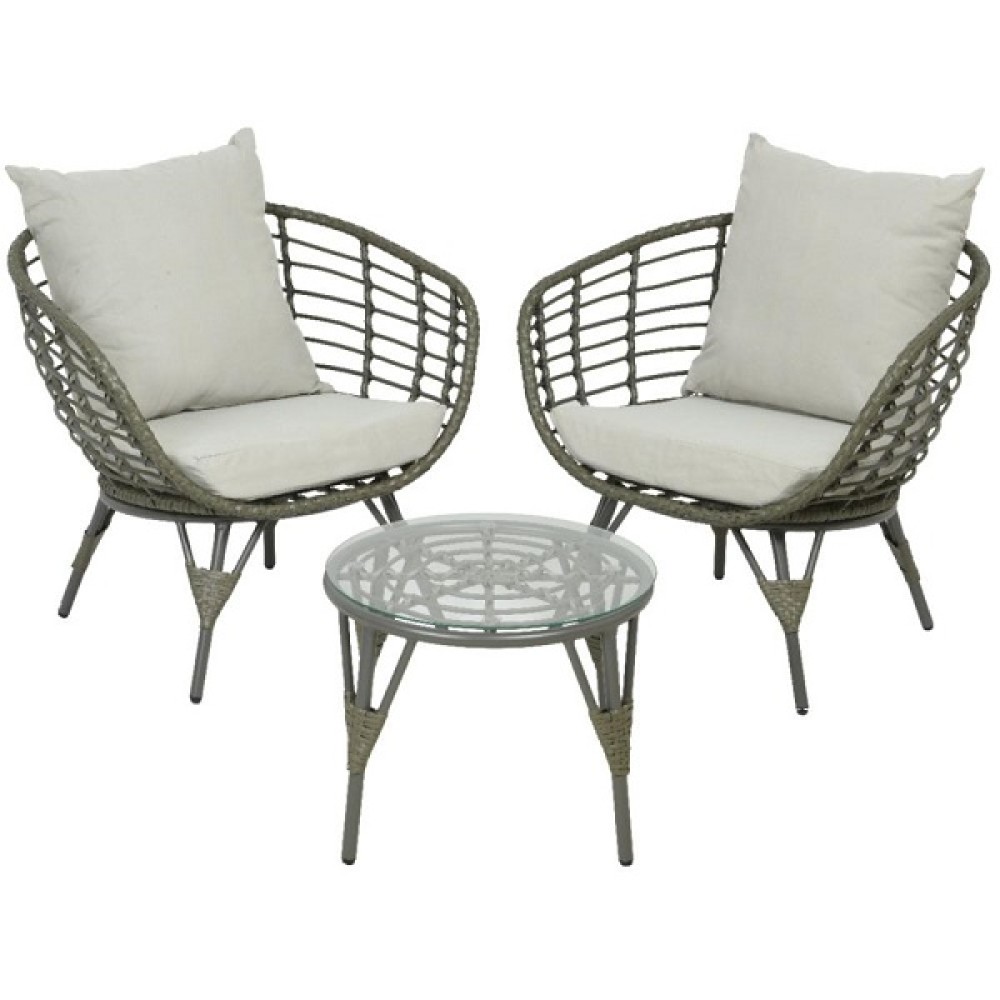 PALERMO WICKER 2 SEATER BISTRO SET