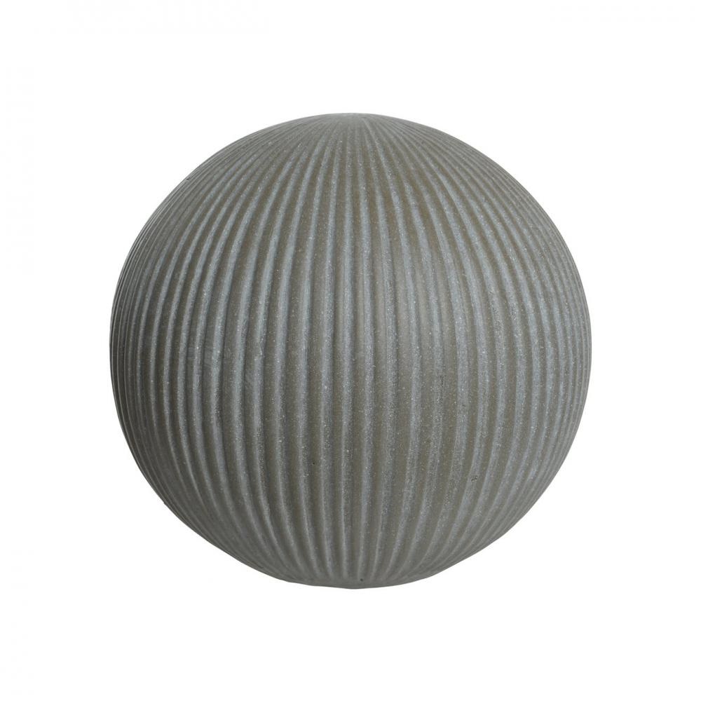 FIBRECLAY RIBBED LARGE GARDEN SPHERE - TAUPE