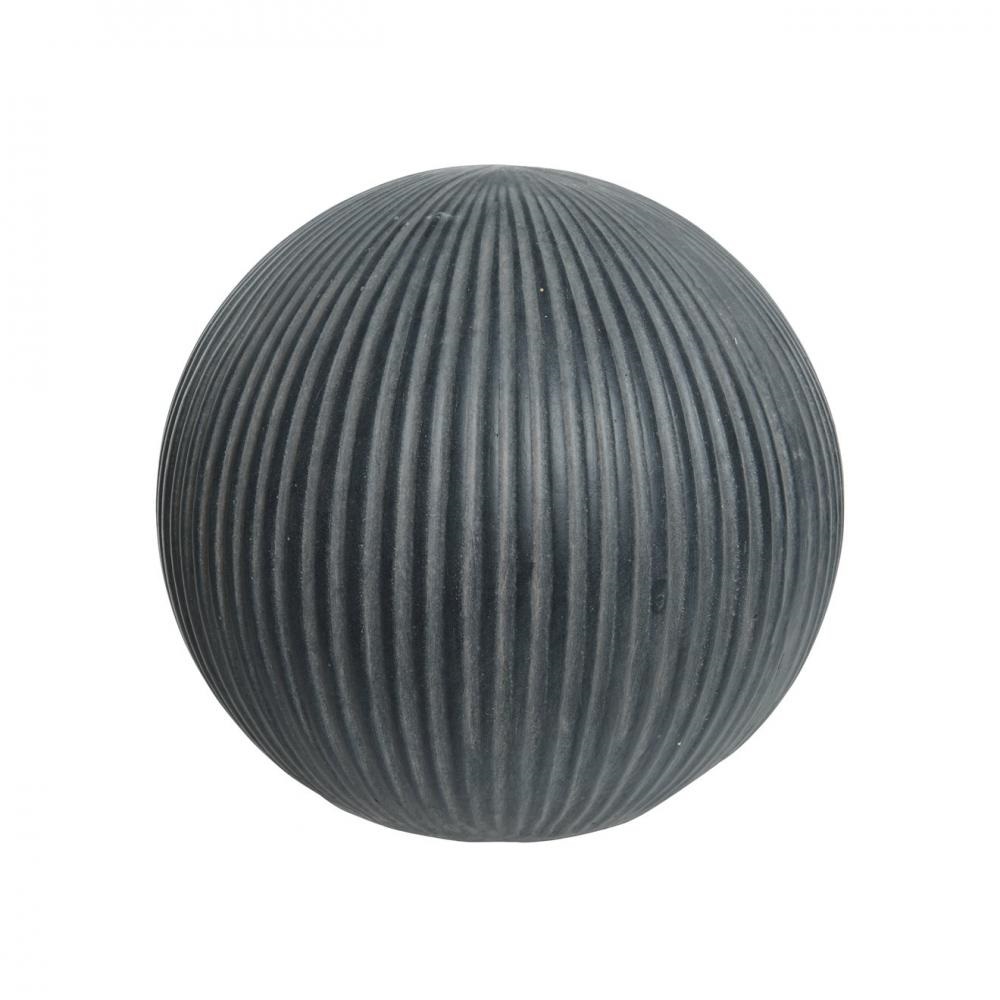 FIBRECLAY RIBBED LARGE GARDEN SPHERE ANTHRACITE