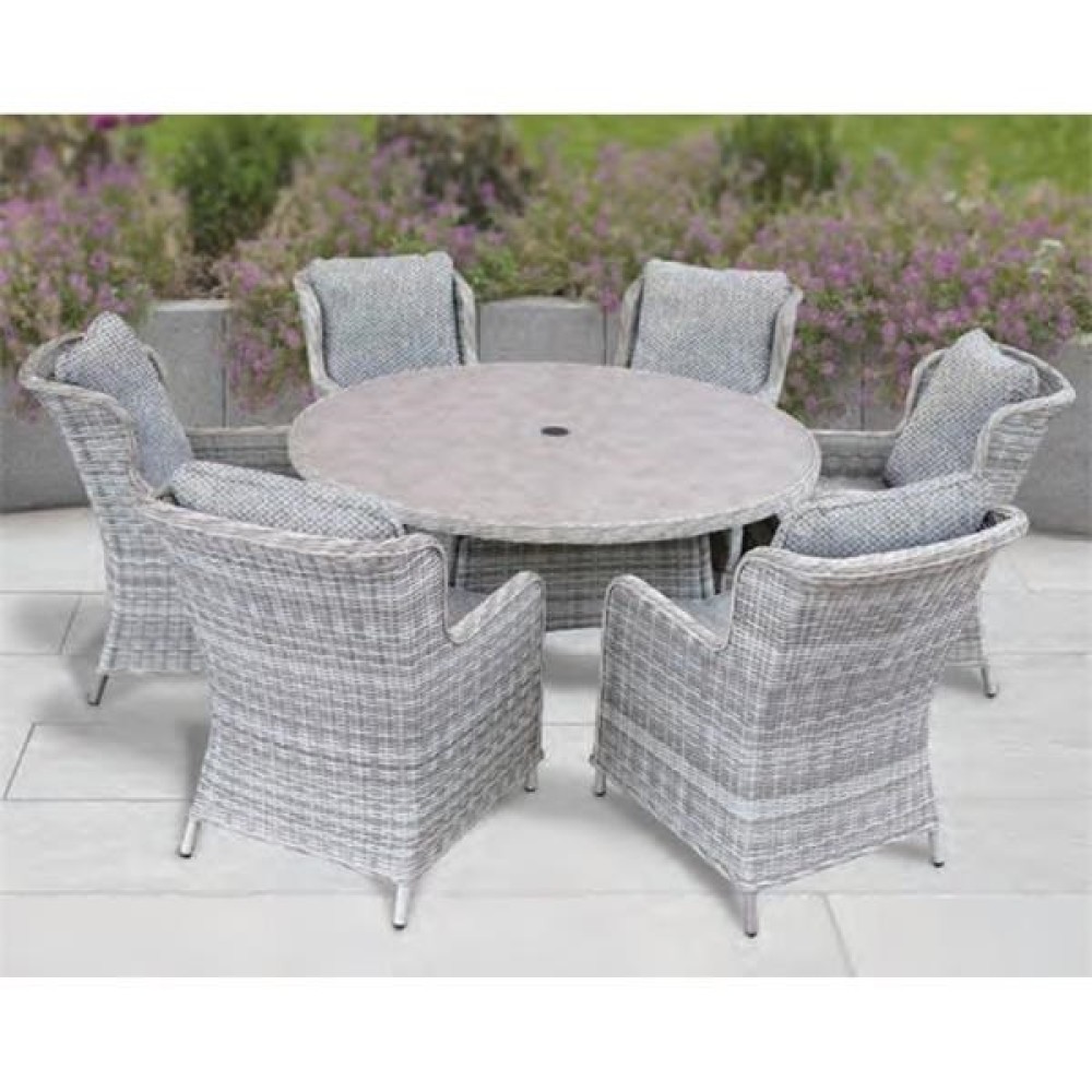 YATES 6 SEATER ROUND DINING SET - 1.5M