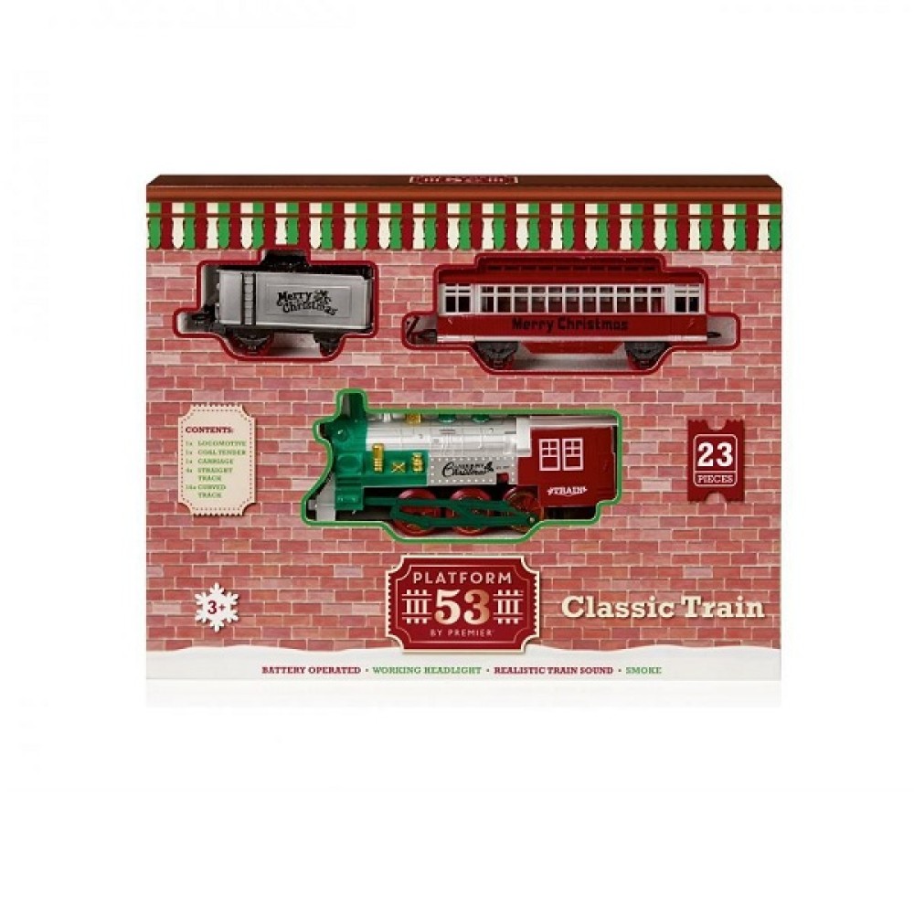 CLASSIC TRAIN SET WITH SOUND BATTERY OPERATED