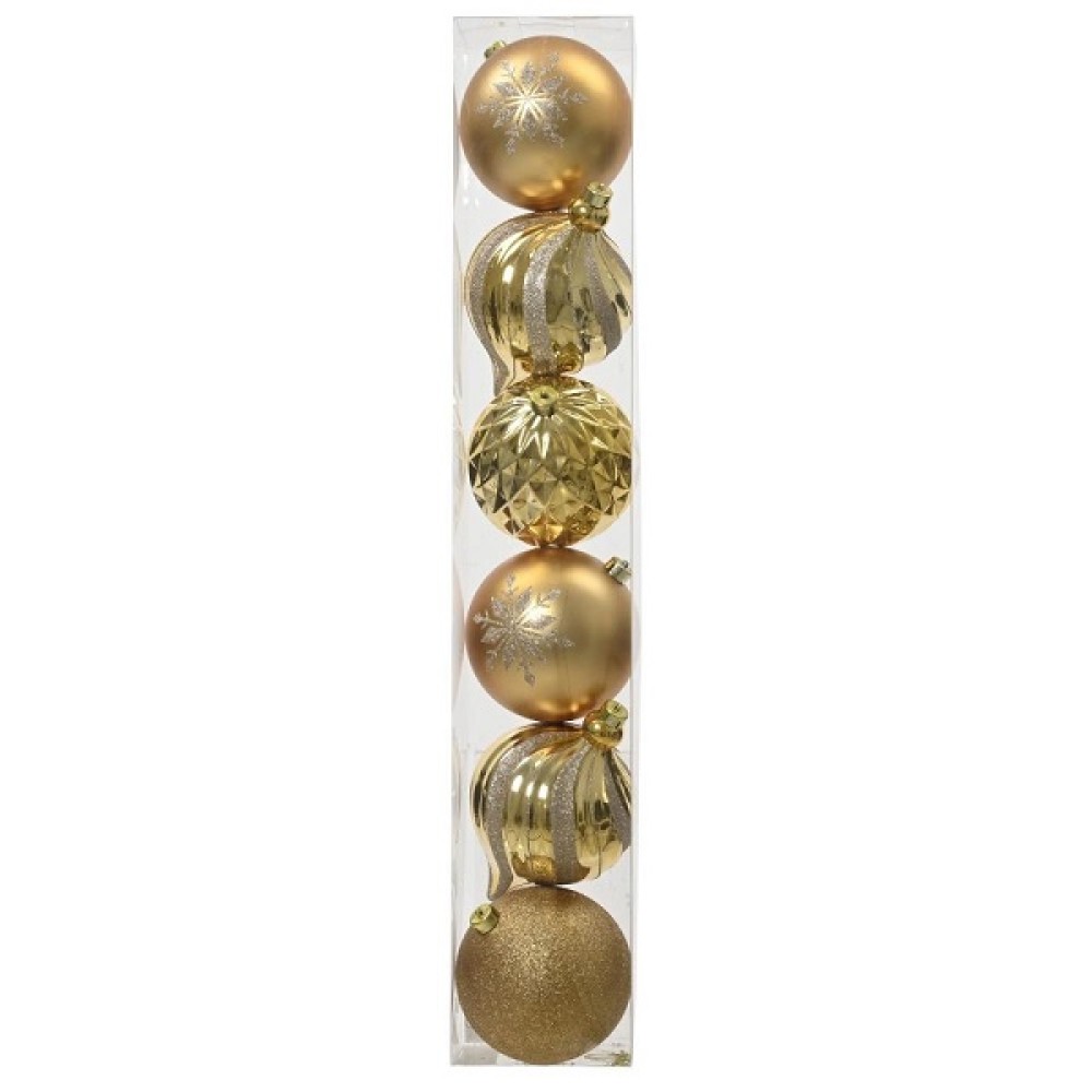 BAUBLES SHATTERPROOF PK 6 - LIGHT GOLD