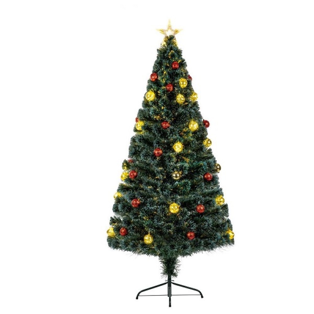 FIBRE OPTIC TREE PIN WIRE LED BAUBLES - 4FT