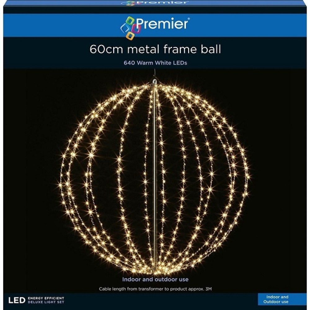 LED METAL FRAME BALL - 60CM