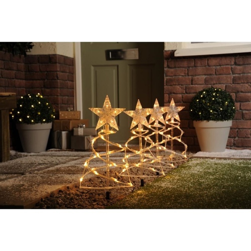 LED SPIRAL TREE STAKE LIGHT SET OF 4 WW