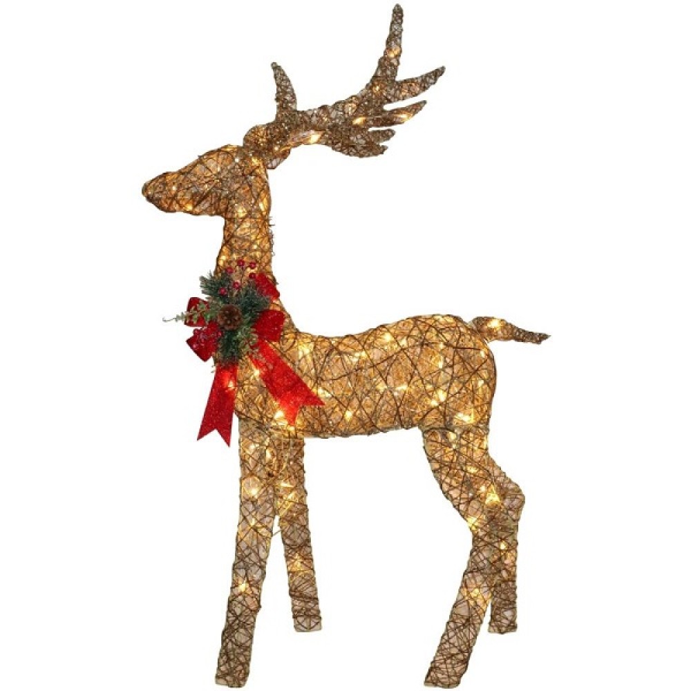 LED GOLD GLITTER STAG - 130CM