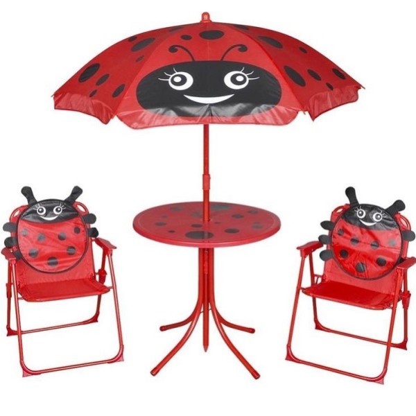 KID'S GARDEN BISTRO SET - LADY BUG DESIGN