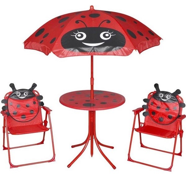KID'S GARDEN BISTRO SET - LADY BUG DESIGN