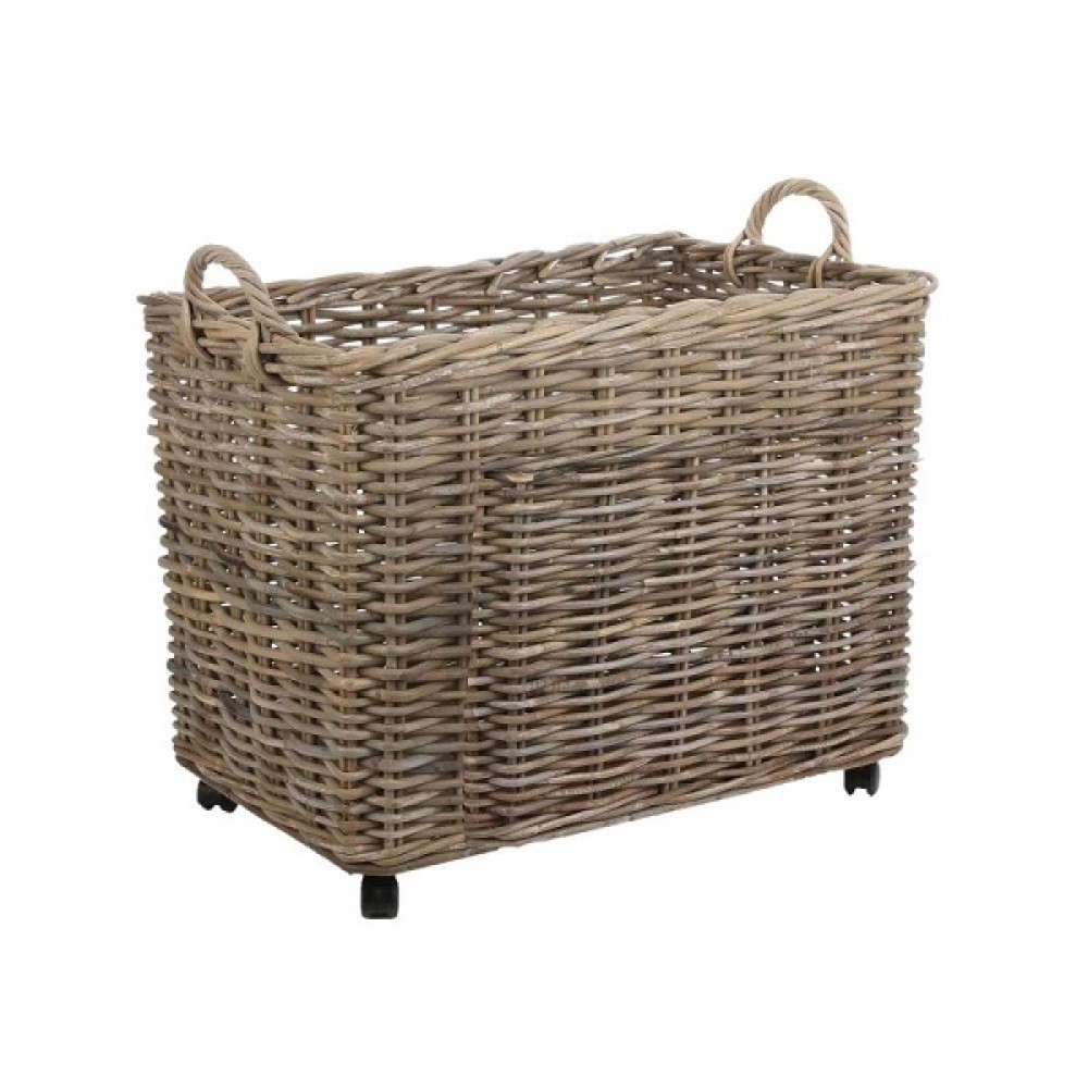 MARCIA RECTANGULAR BASKET ON WHEELS - MEDIUM