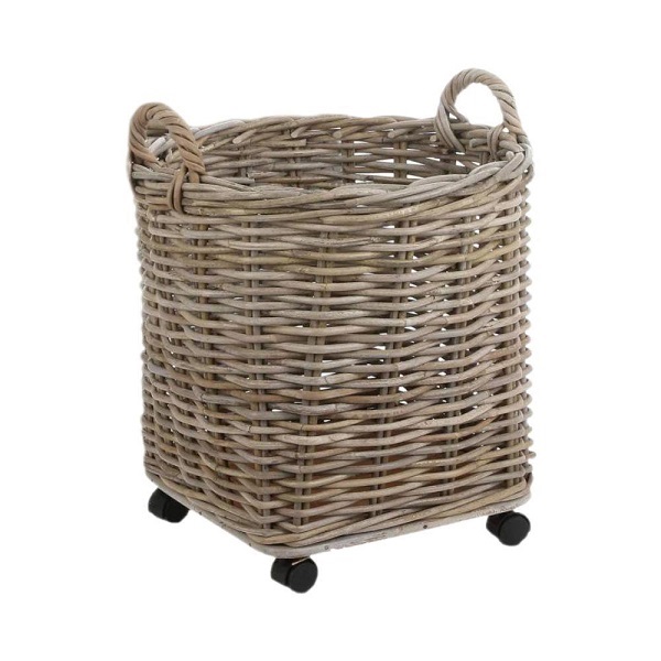 MARCIA ROUND BASKET ON WHEELS - MEDIUM