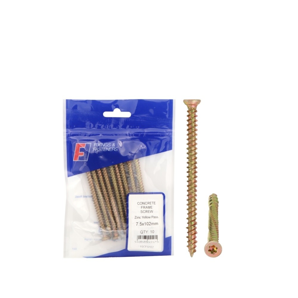 CONCRETE FRAME SCREW 7.5x102mm BAG 10