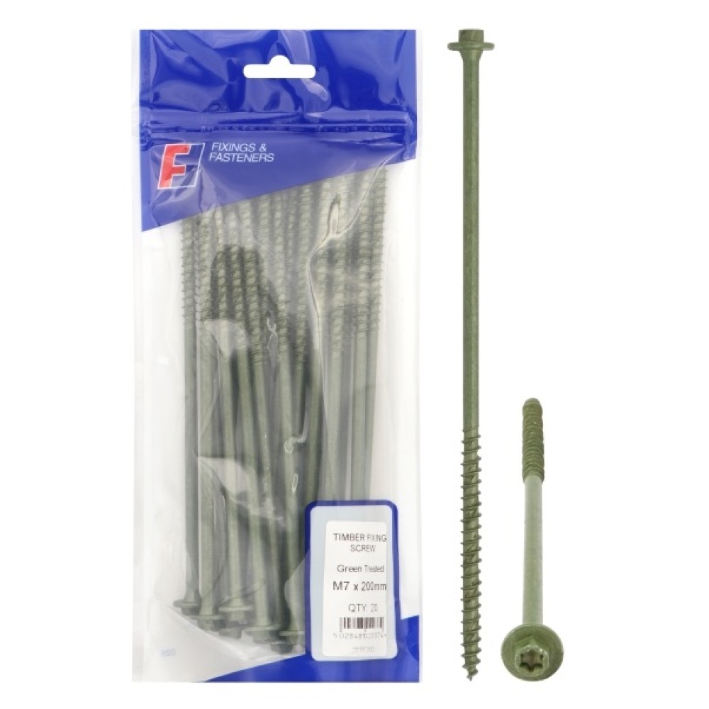 TIMBER FIXING SCREW 6.3 X 100mm BAG 20