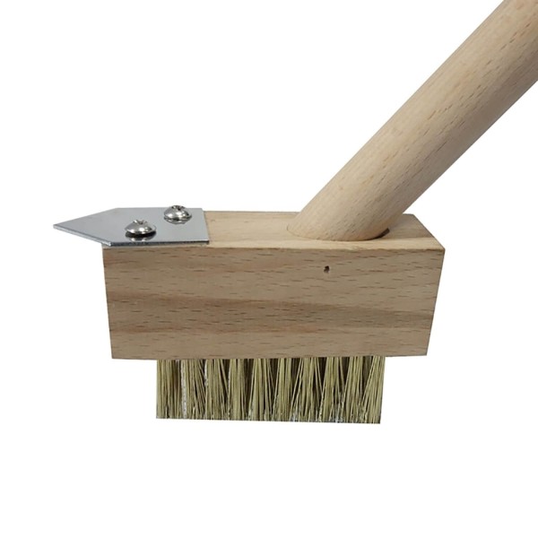 Patio Weed Brush With Wooden Handle