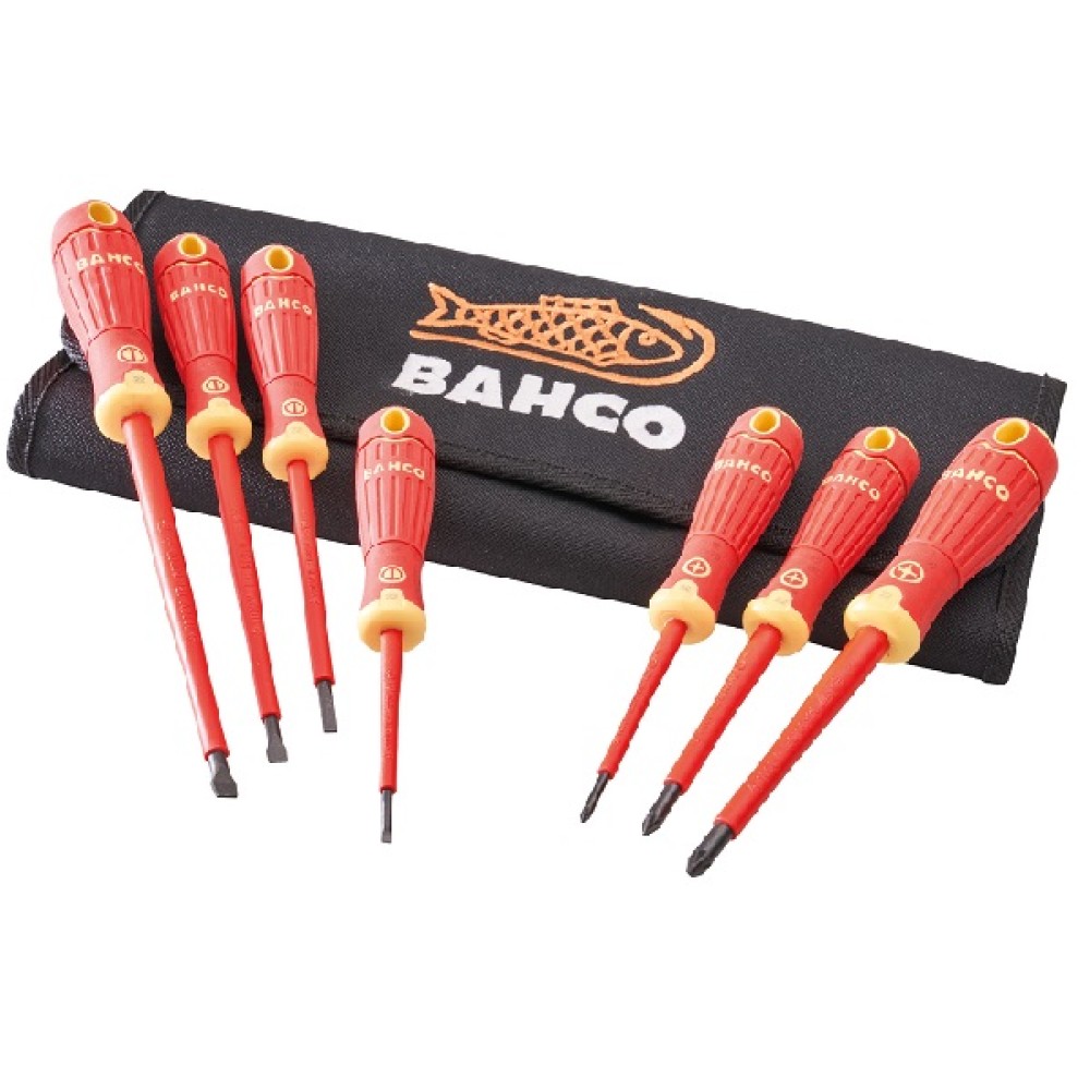 BAHCO 7 PCE VDE SCREWDRIVER SET IN WALLET