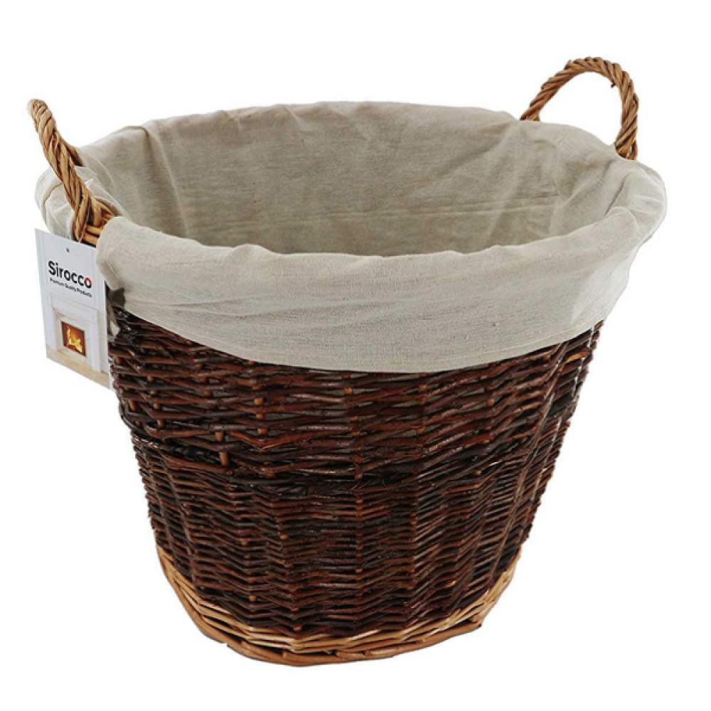 TWO TONE WICKER LOG BASKET 15-260A LINED