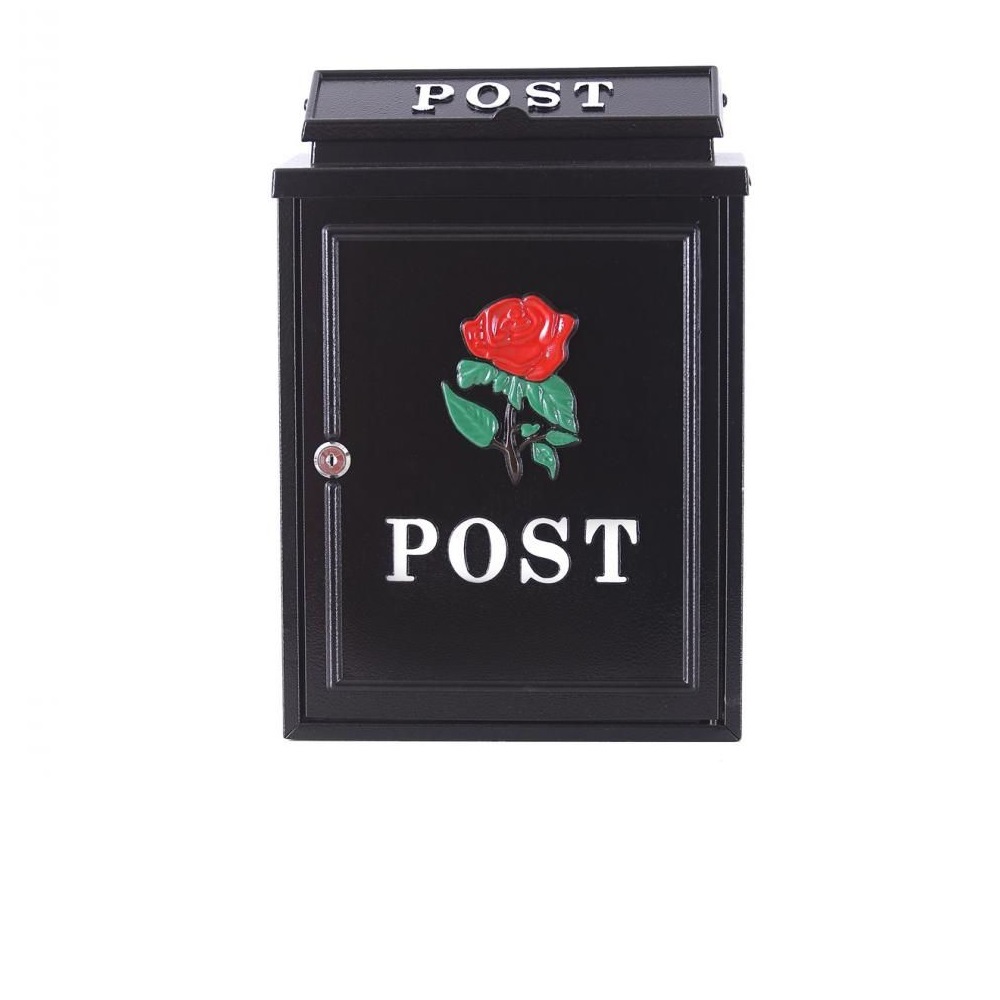 POST ZONE RED ROSE POST BOX