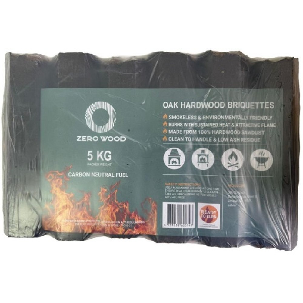 Zero Wood Oak Heat Log Briquette 5kg