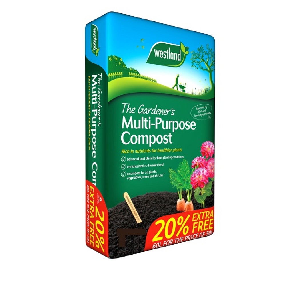 WESTLAND 50LT + 20% GARDENER'S  MULTI-PURPOSE COMPOST