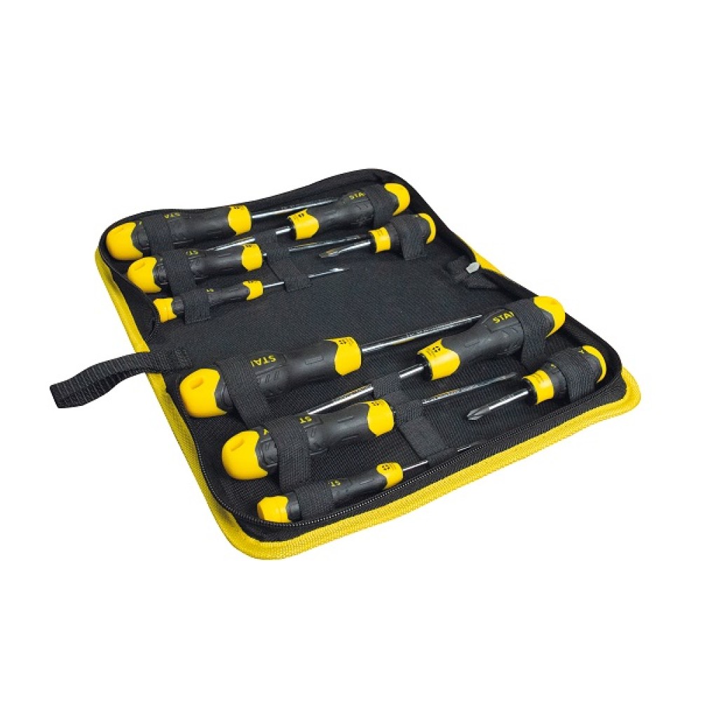 STANLEY 10 PCE CUSHION GRIP SCREWDRIVER SET