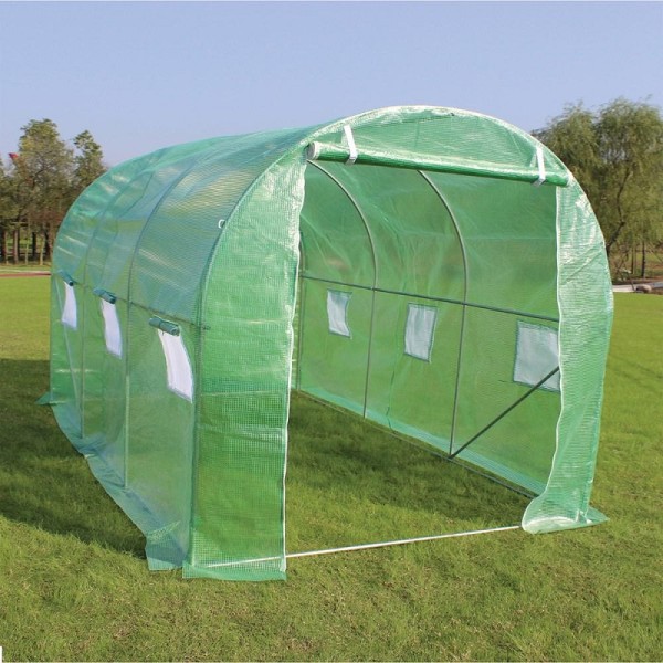 Polytunnel Greenhouse - Premium 2m x 2m x 3m Green