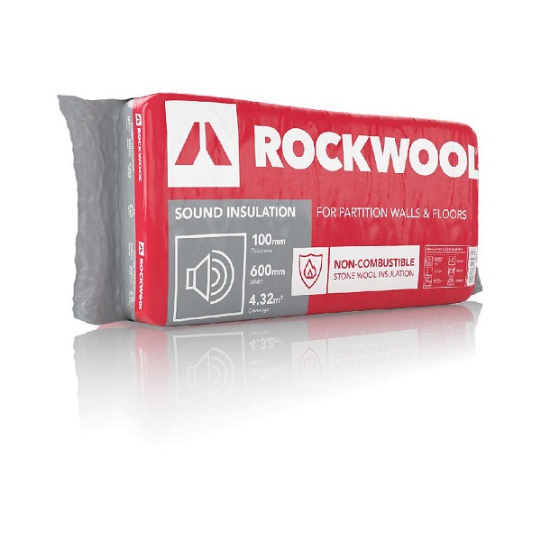 Rockwool Sound Acoustic Insulation Slab 1200mm x 600mm x 100mm (4.32M²)