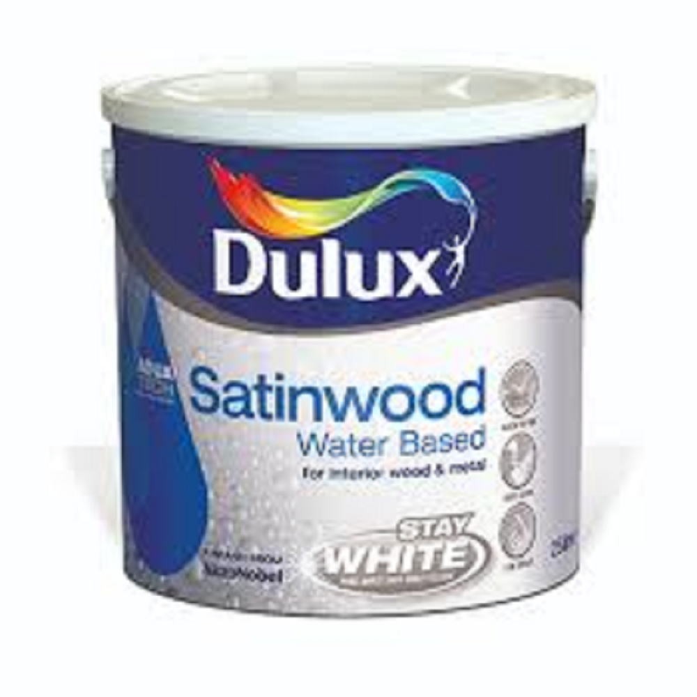 750ML DULUX  WATER BASED SATINWOOD WHITE