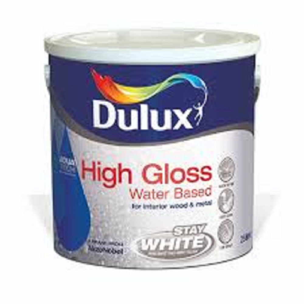 750ML DULUX  WATER BASED HIGH GLOSS  WHITE