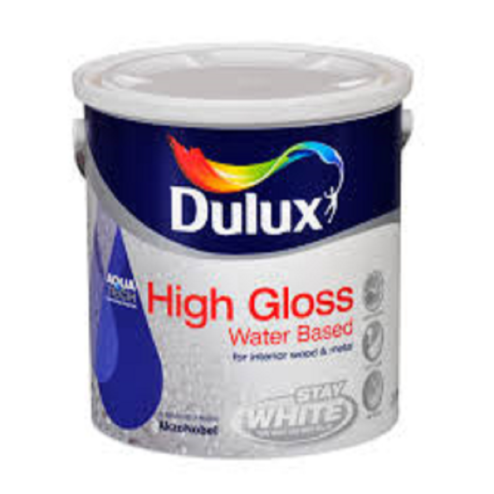 2.5LTR  DULUX  WATER BASED HIGH GLOSS  WHITE