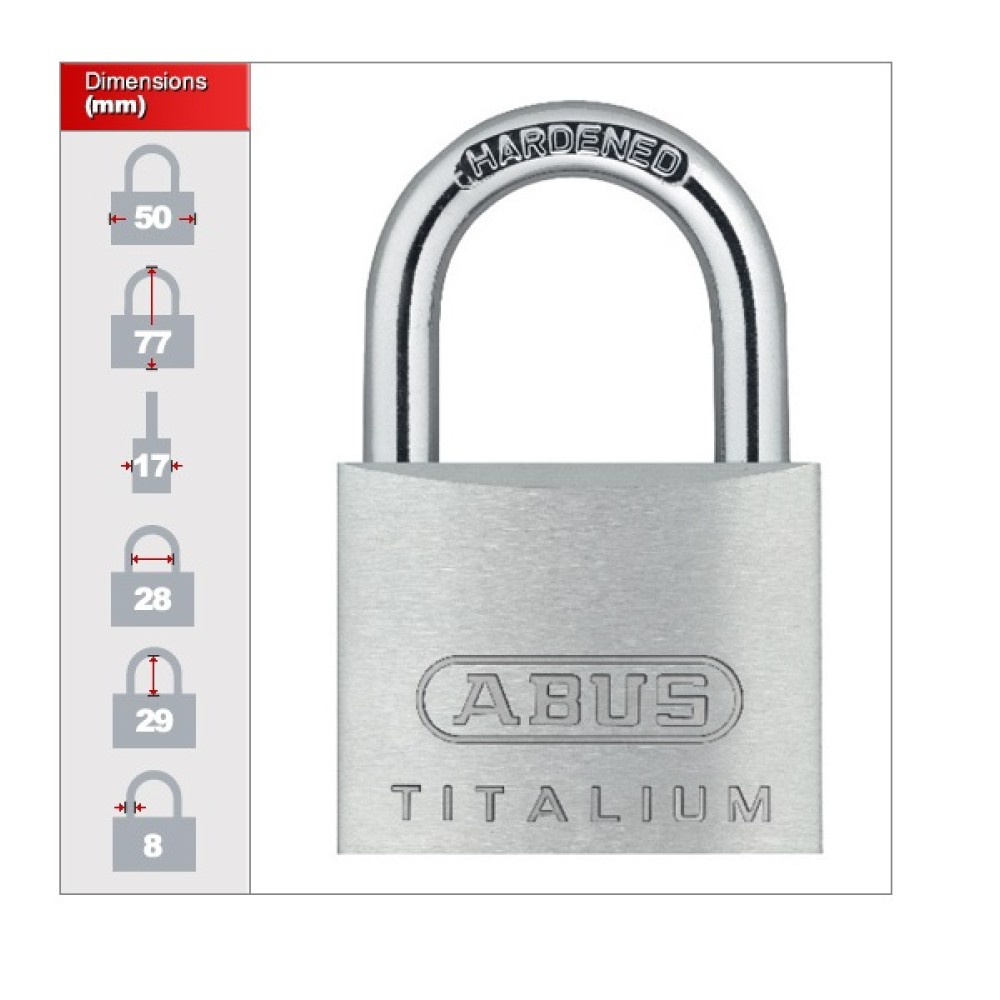 ABUS 64TI/50 TITALIUM PADLOCK