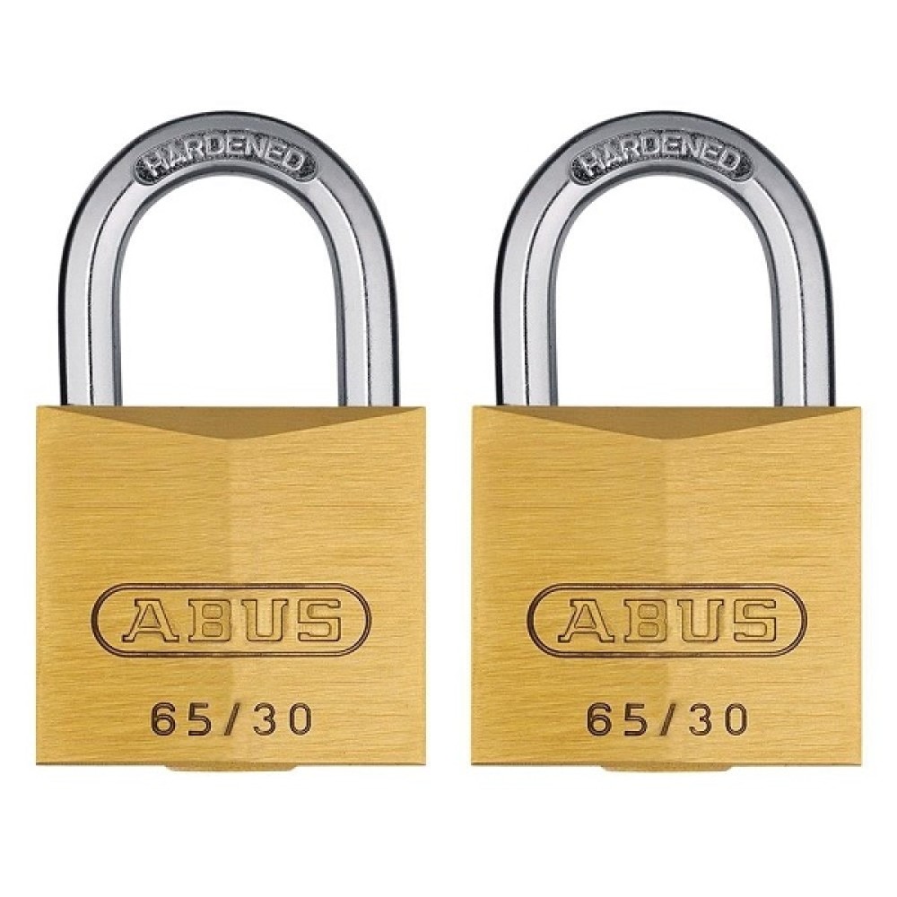 TWIN PACK COMPACT BRASS PADLOCK 30MM