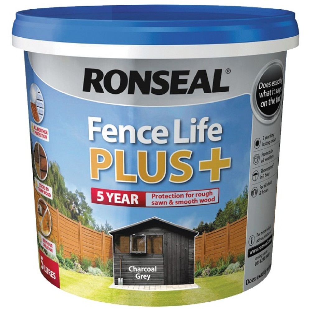 RONSEAL 5LT FENCE LIFE PLUS+ CHARCOAL GREY