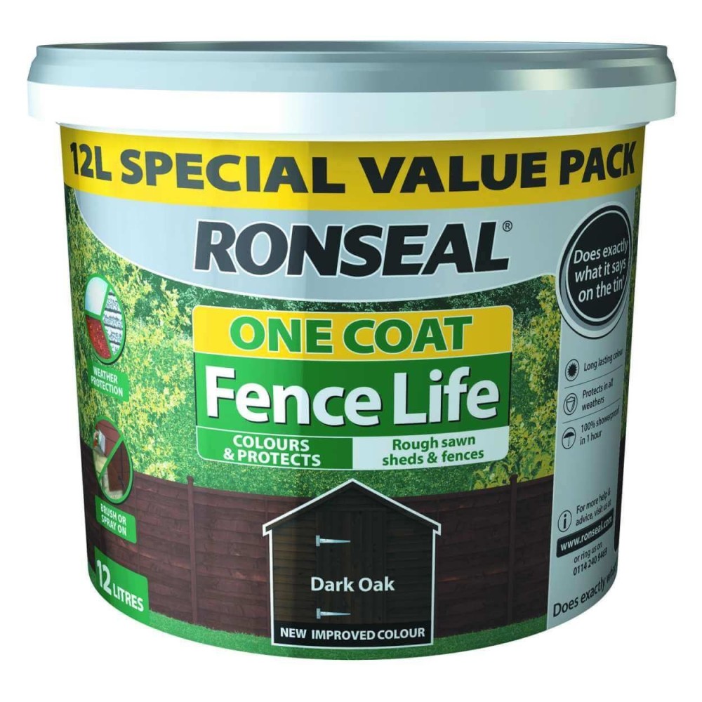 RONSEAL FENCE LIFE DARK OAK ONE COAT 12L