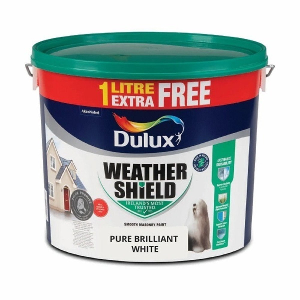 11LTR DULUX WEATHERSHIELD PAINT  WHITE