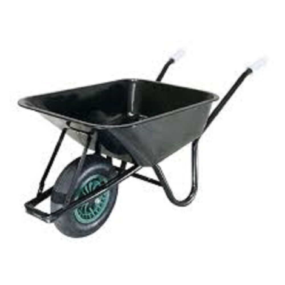 100LTR WHEELBARROW BLACK STEEL