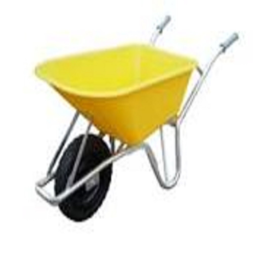 100LTR WHEELBARROW YELLOW H/DUTY PVC