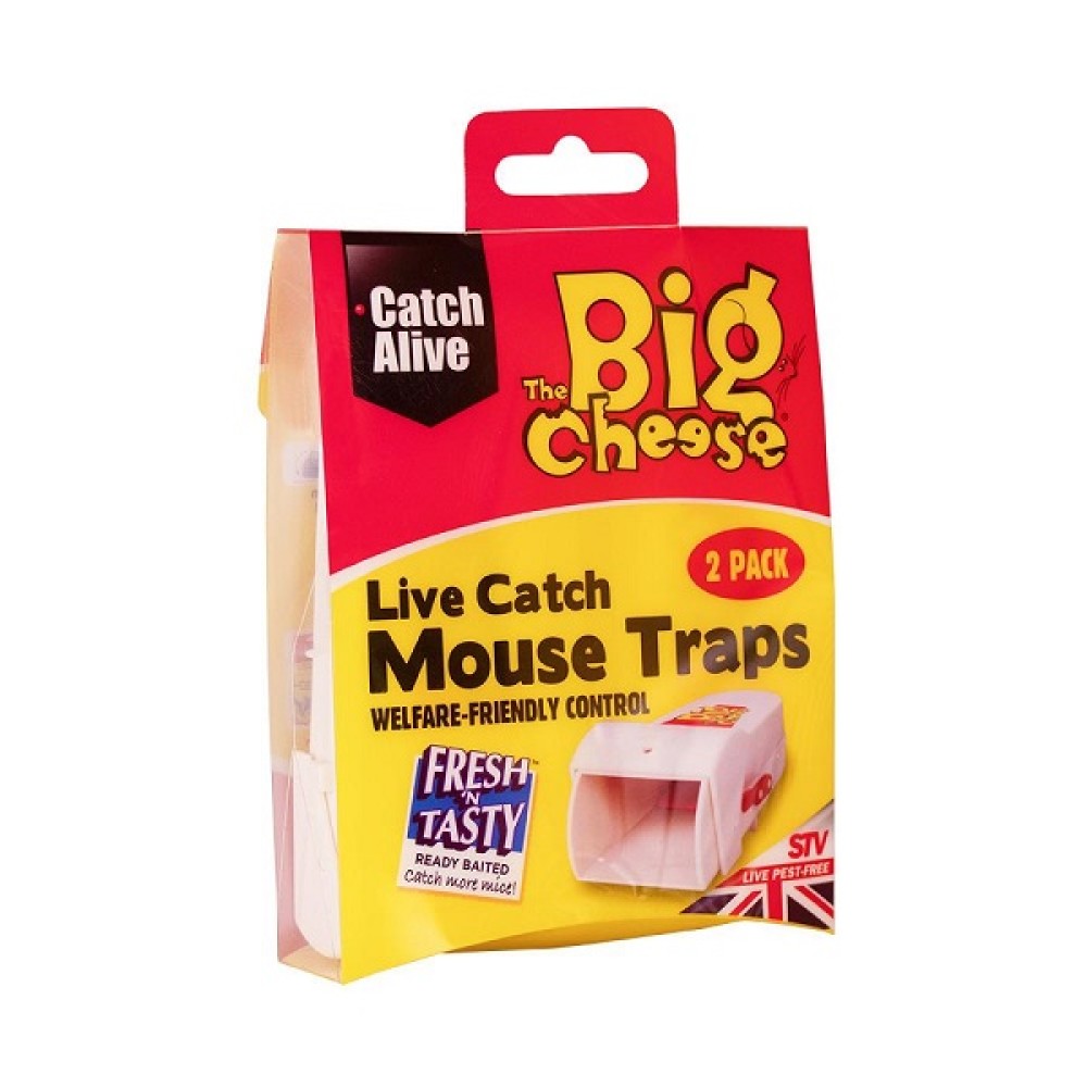 The Big Cheese Live Catch Mouse Trap Twin Pack - STV155