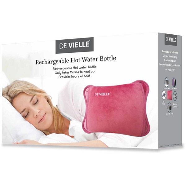 DE VIELLE ELECTRIC HOT WATER BOTTLE ROSE