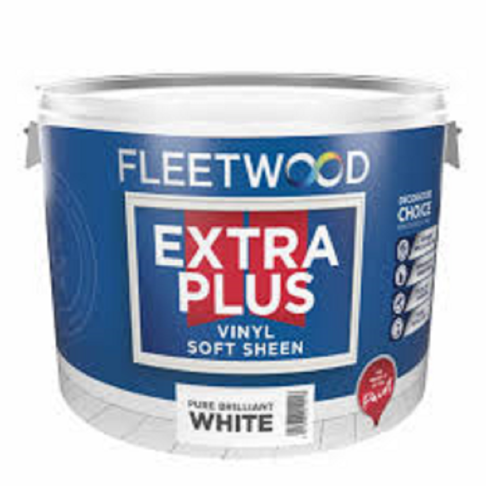 10 LITRE FLEETWOOD EXTRA PLUS  SOFT SHEEN WHITE