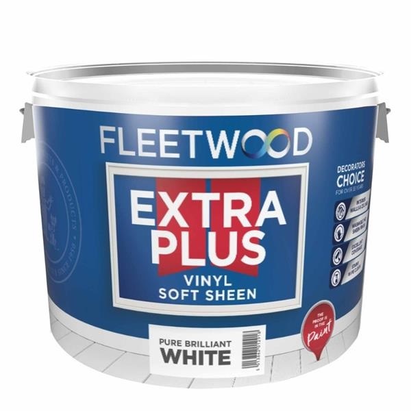 10 LITRE FLEETWOOD EXTRA PLUS  SOFT SHEEN WHITE