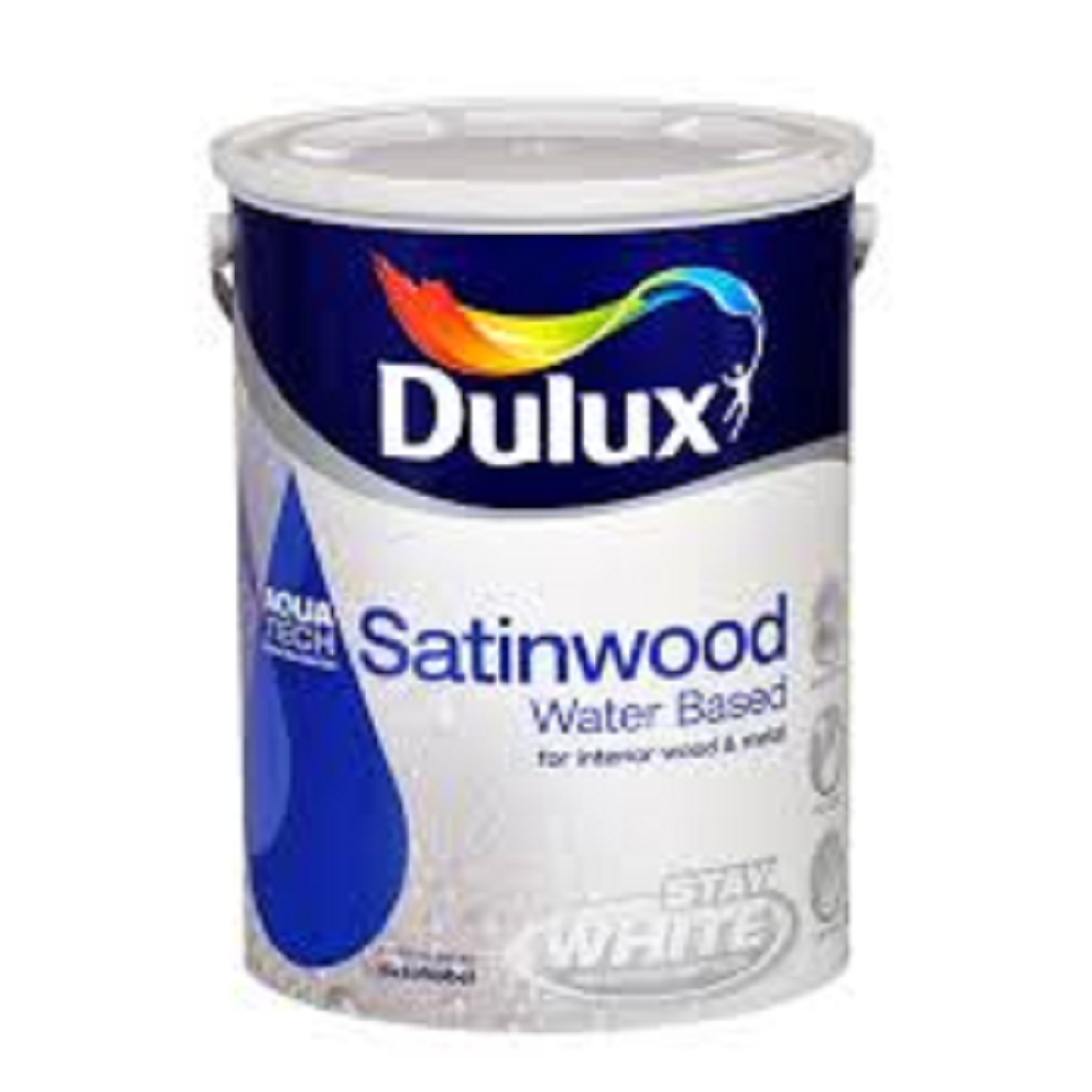 5 LITRE DULUX WATER BASED SATINWOOD BRILLIANT WHITE