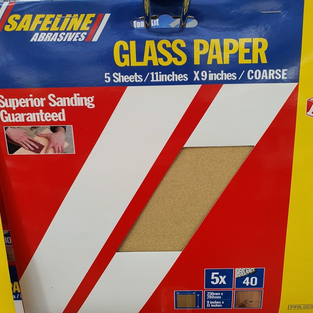 ABC PRE- PACKED GLASS PAPER SHEETS COARSE