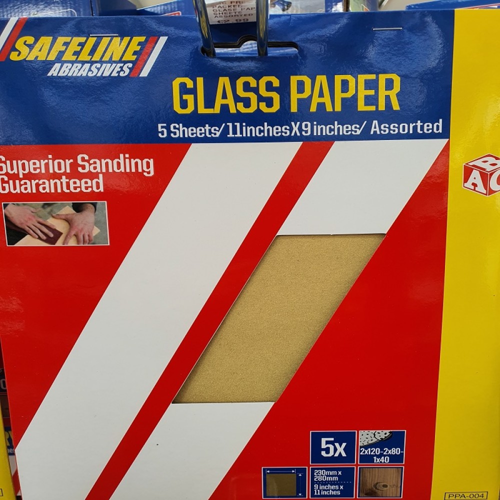 ABC PRE- PACKED GLASS PAPER SHEETS ASSORTED