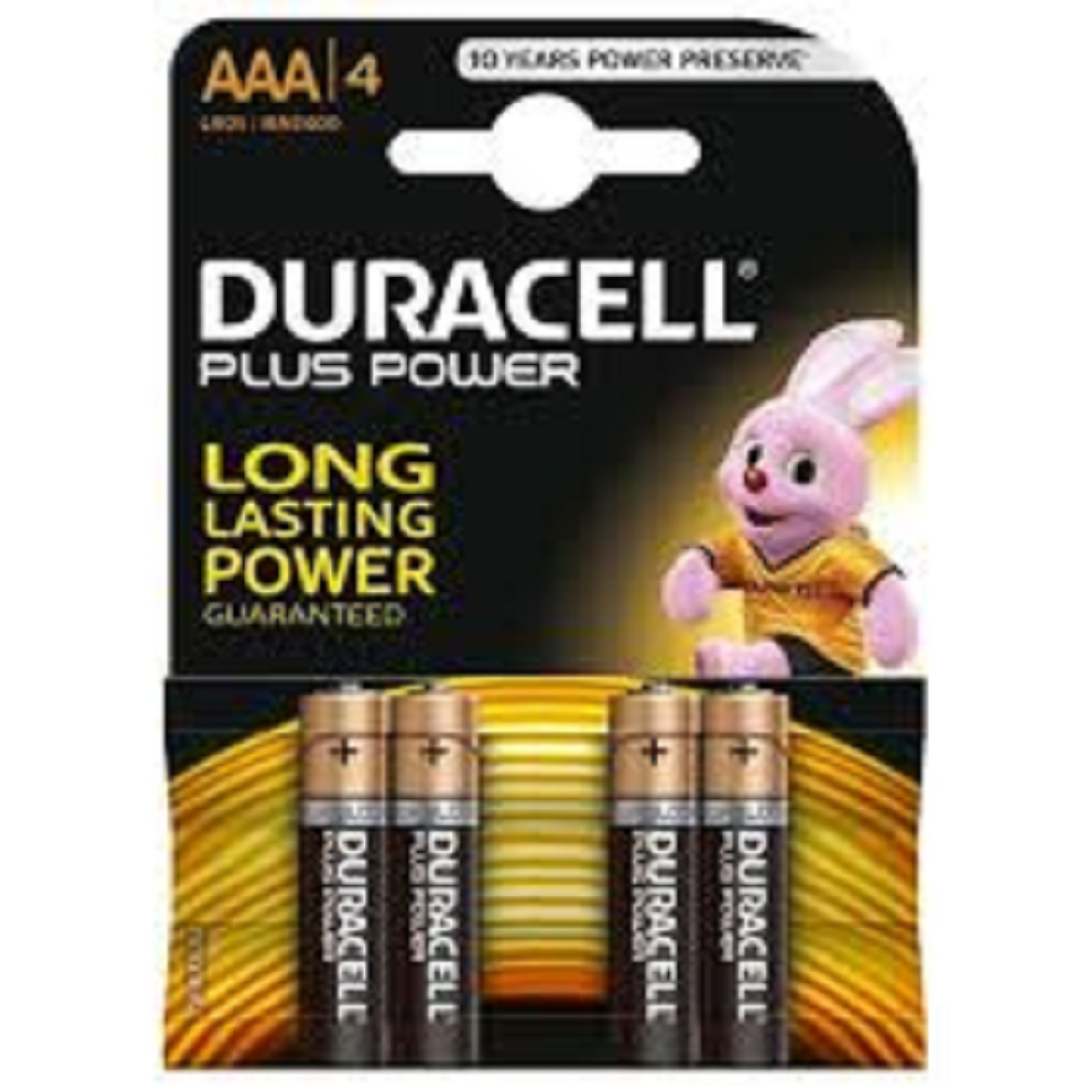 DURACELL PLUS AAA BATTERIES 4 PK