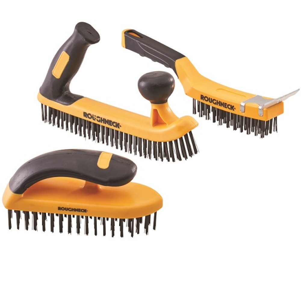 ROUGHNECK 3 PIECE HEAVY DUTY WIRE BRUSH SET