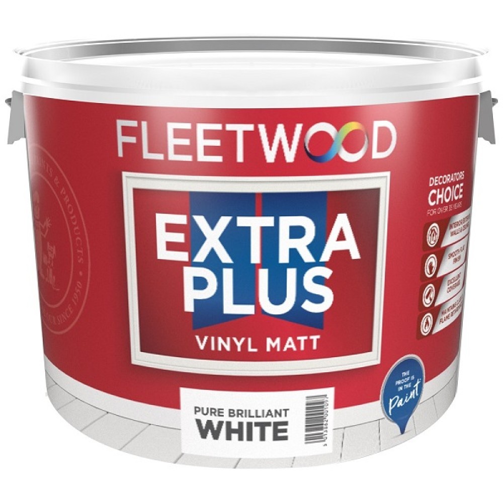 10 LITRE FLEETWOOD EXTRA PLUS MATT WHITE