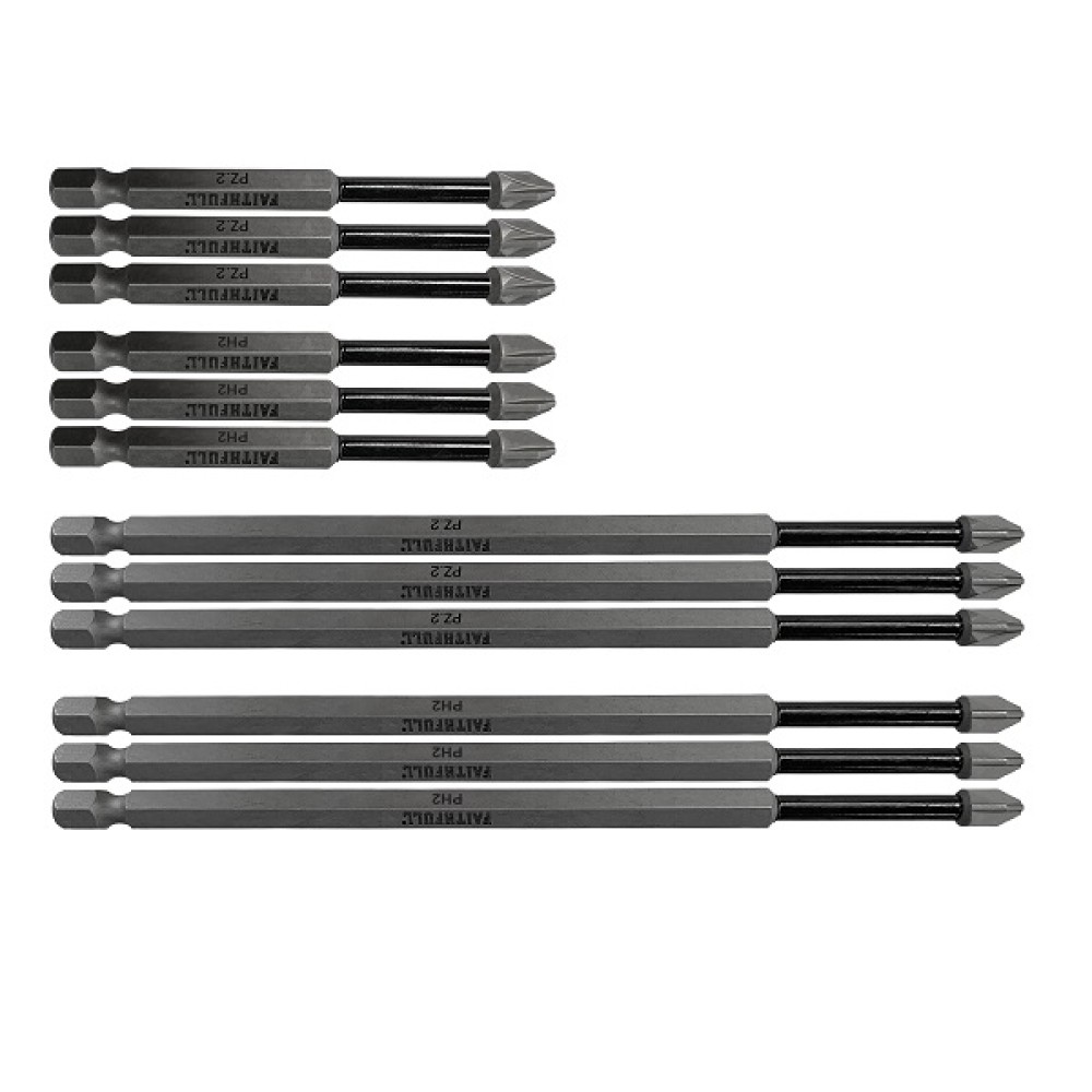 FAITHFULL 12 PC IMPACT LONG BIT SET