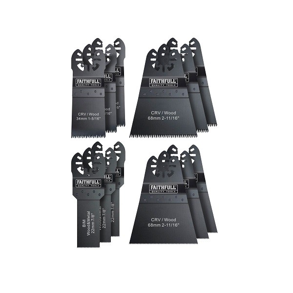 FAITHFULL 12 PCE MULTI TOOL BLADE SET