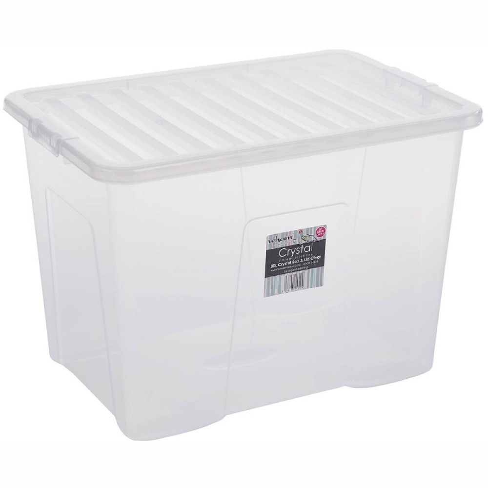 Crystal Storage Box & Lid Clear - 80ltr