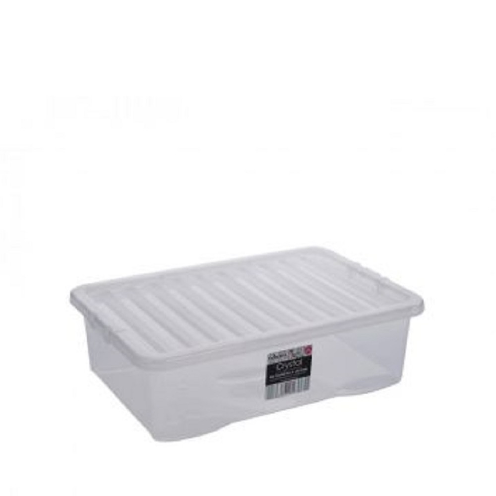 Wham Crystal Underbed Storage Box & Lid Clear - 32ltr